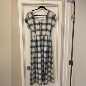 Cottage Core Blue plaid dress